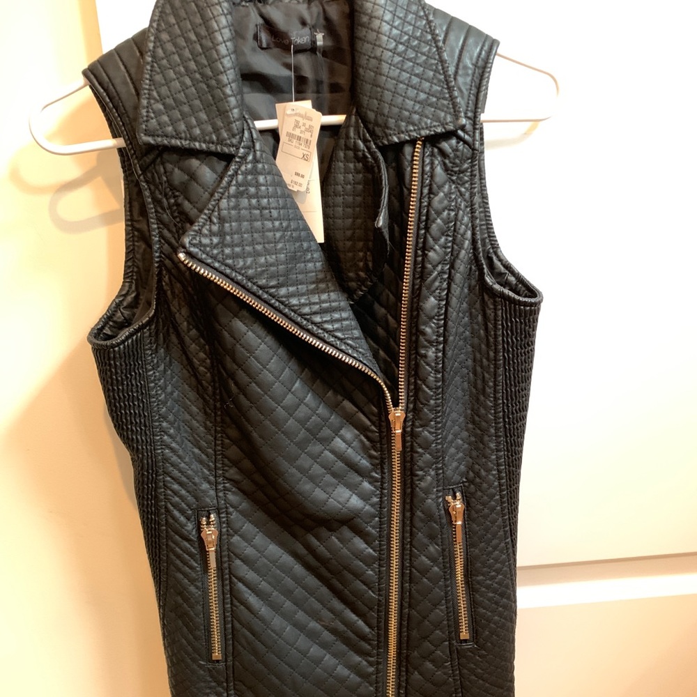 Love Token Faux Leather Vest